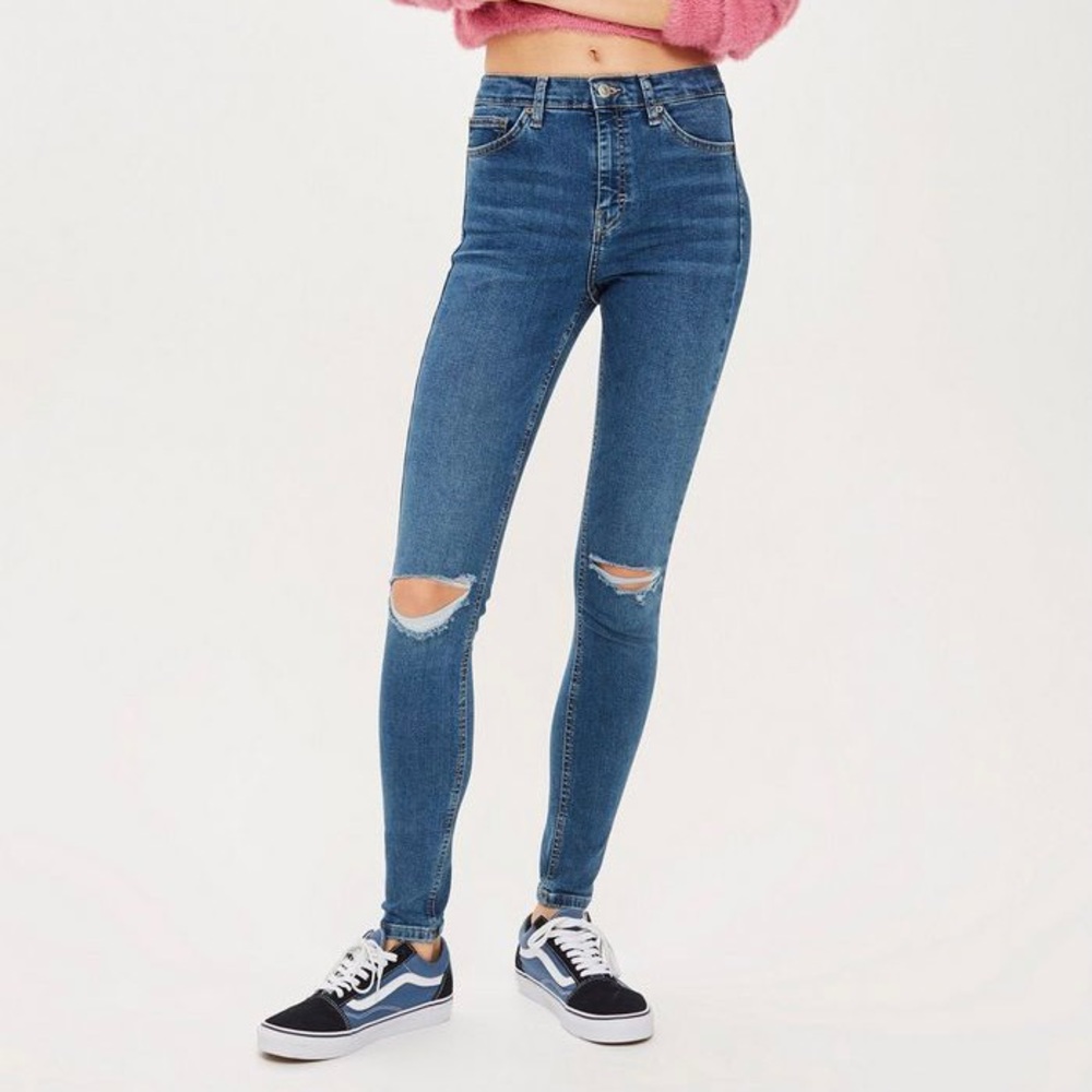 Ripped Knee Topshop Jamie Jeans